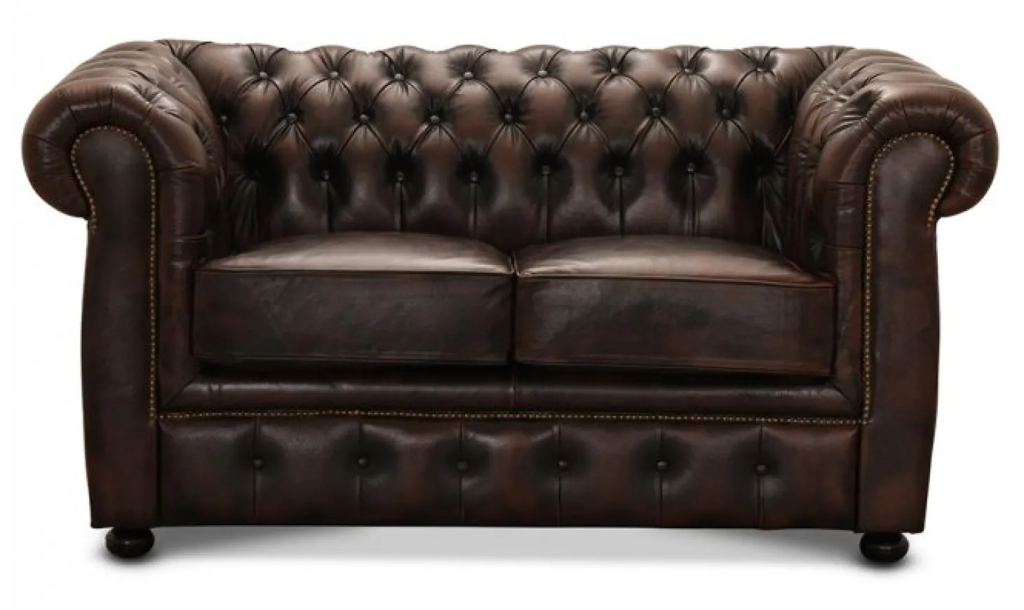 Liverpool Chesterfield soffa 2-sits Brun