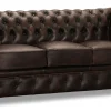 Liverpool Chesterfield soffa 3-sits Brun