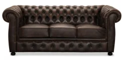 Liverpool Chesterfield soffa 3-sits Brun