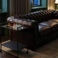 Liverpool Chesterfield soffa 3-sits Brun