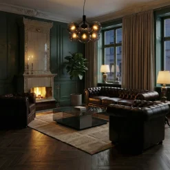 Liverpool Chesterfield soffa 3-sits Brun