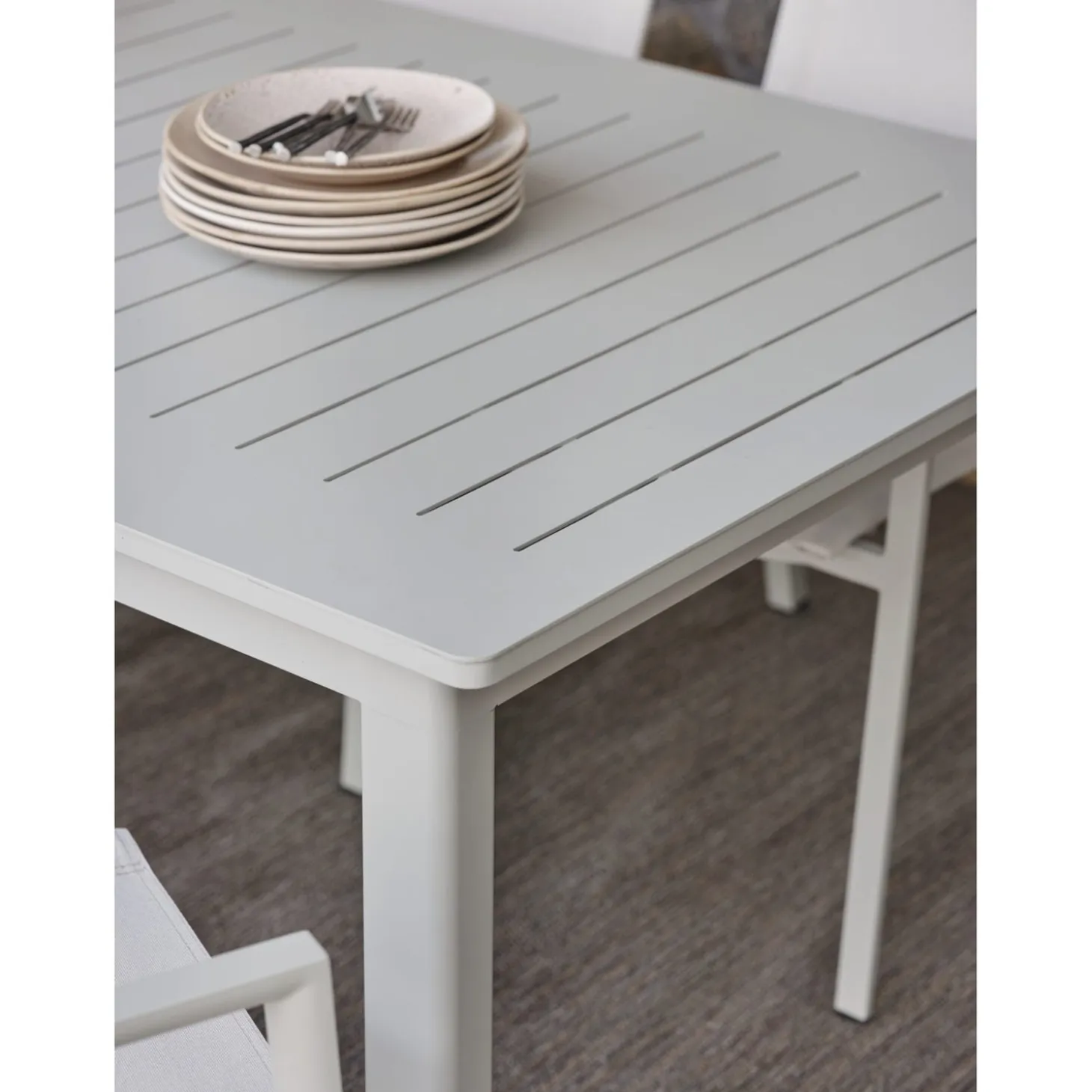 Lomma XL 260-380x100 cm Utebord Light Grey