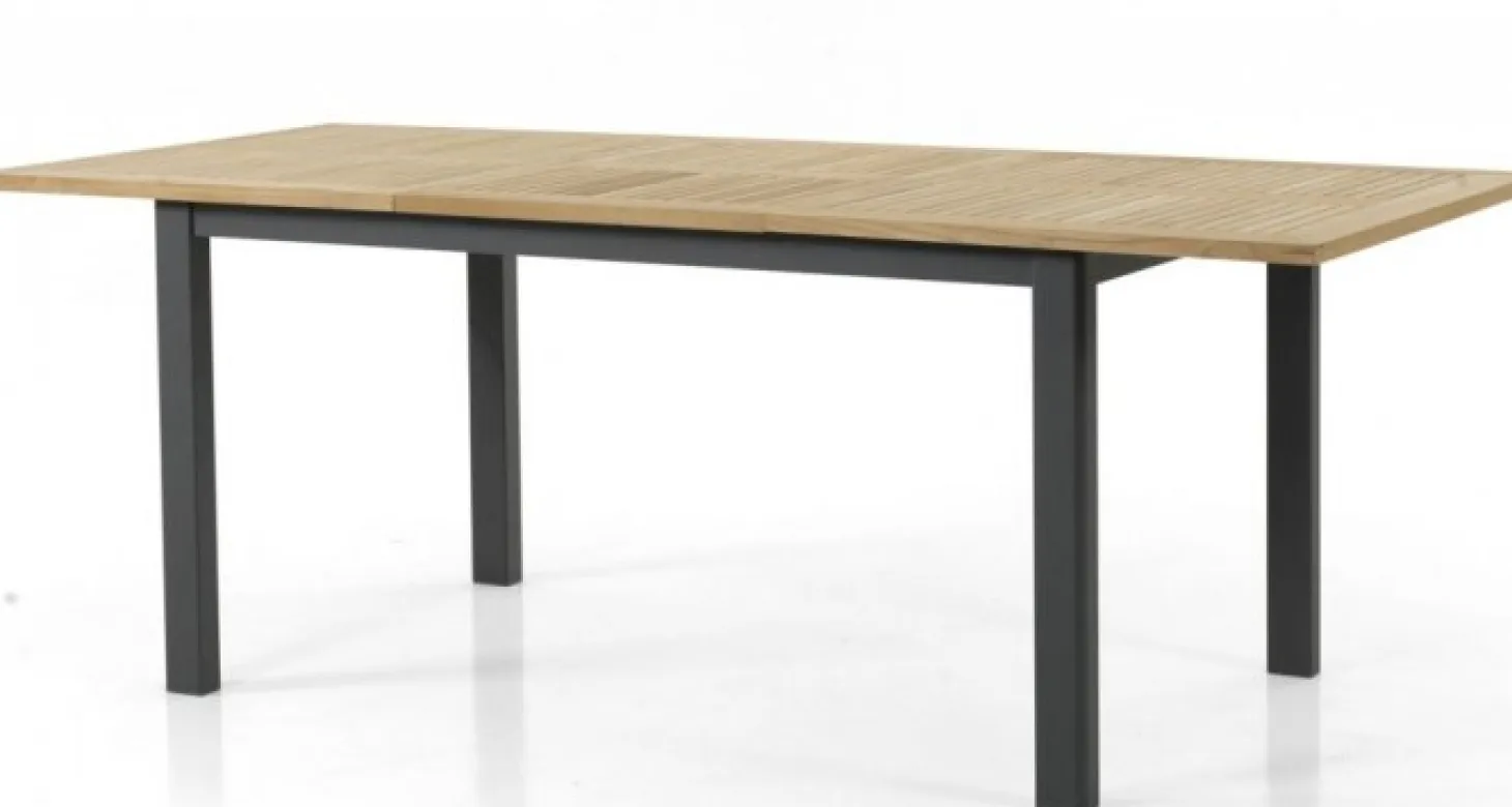 Lyon Bord 92x152-210 cm Svart/Teak