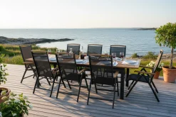 Lyon Bord 92x152-210 cm Svart/Teak