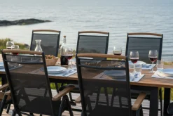 Lyon Bord 100x224-304 cm Svart/Teak