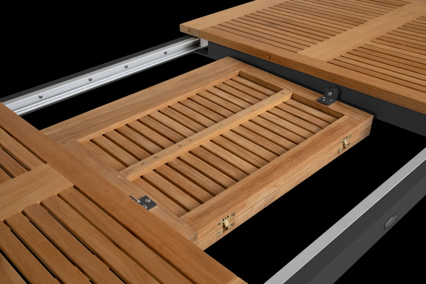 Lyon Bord 100x224-304 cm Svart/Teak
