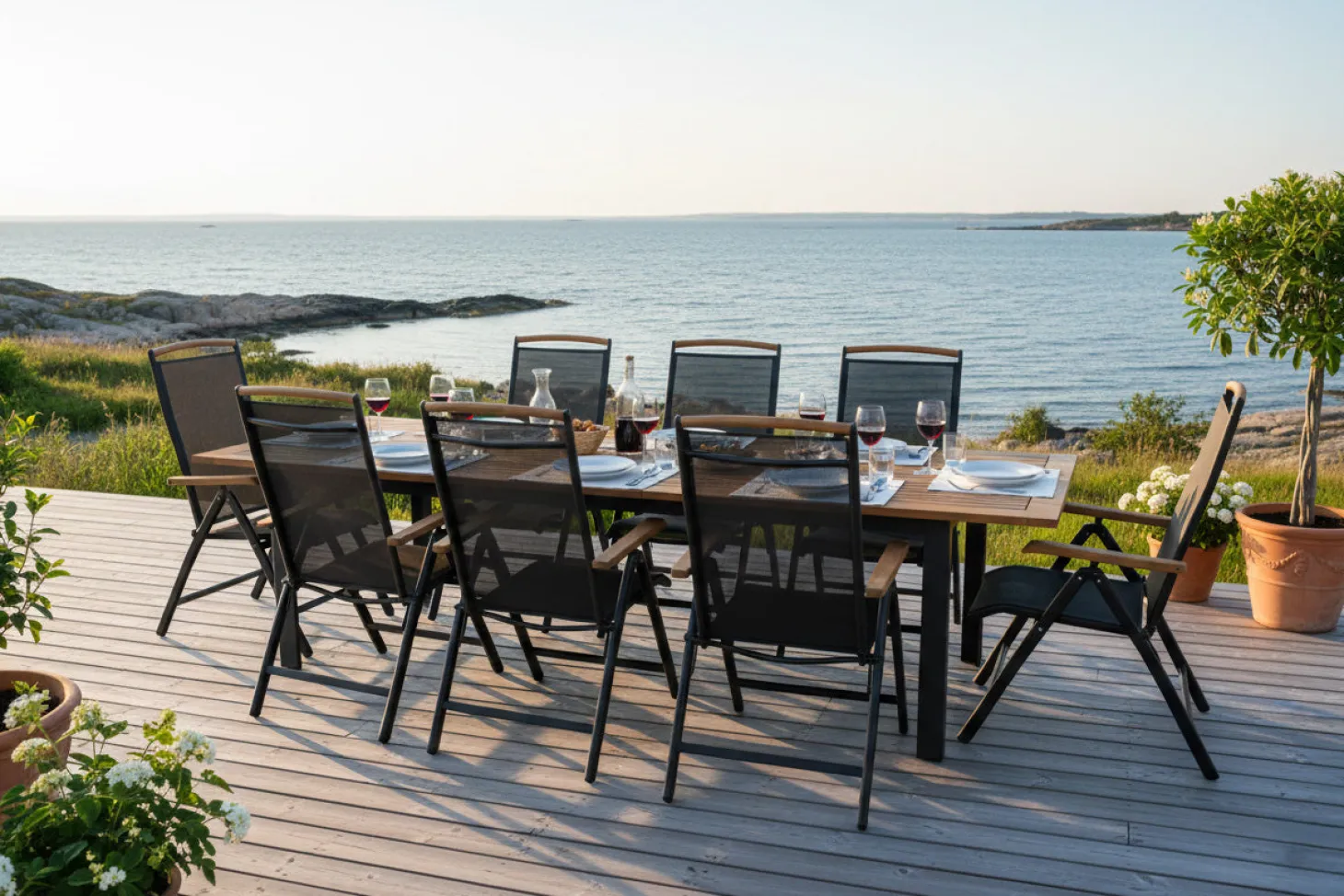 Lyon Bord 92x194-252 cm Svart/Teak