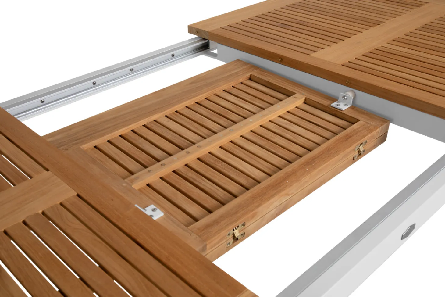 Lyon Utebord 100x224-304 cm Light Grey / Teak