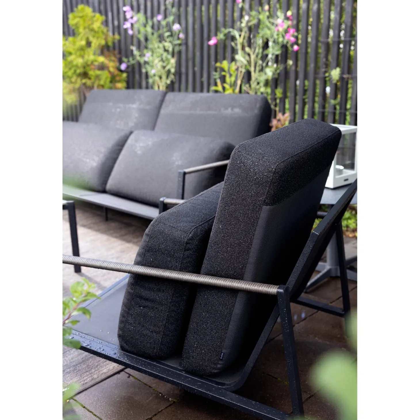 Lyra 2,5-sits Soffa 193x99 cm Svart/Teddy Black