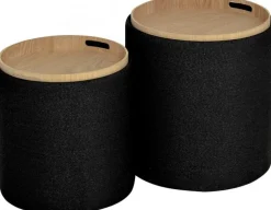 Maiko Sittpuff/Sidobord 2-pack Svart