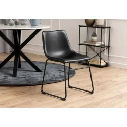 Mathilde Matstol PU Vintage Svart