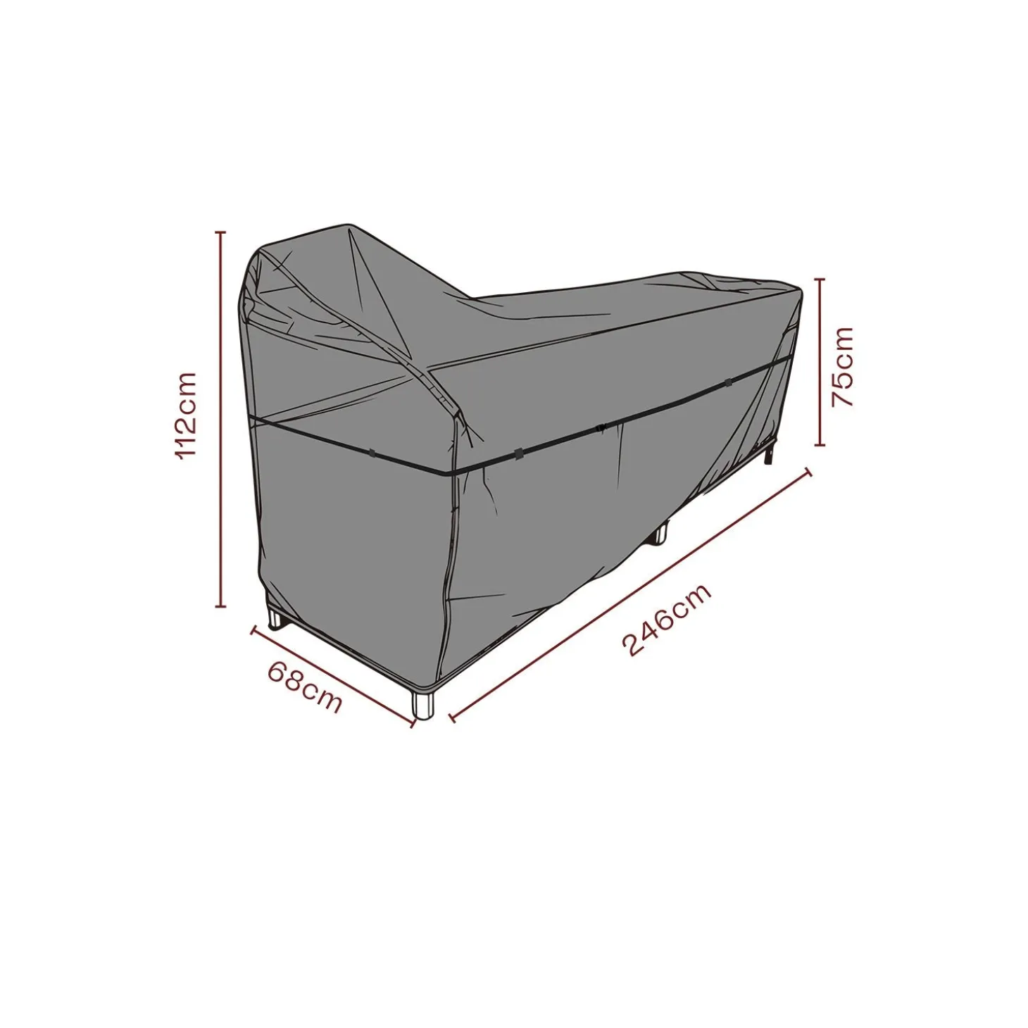 Möbelskydd till Utekök 246x68x75/112 cm
