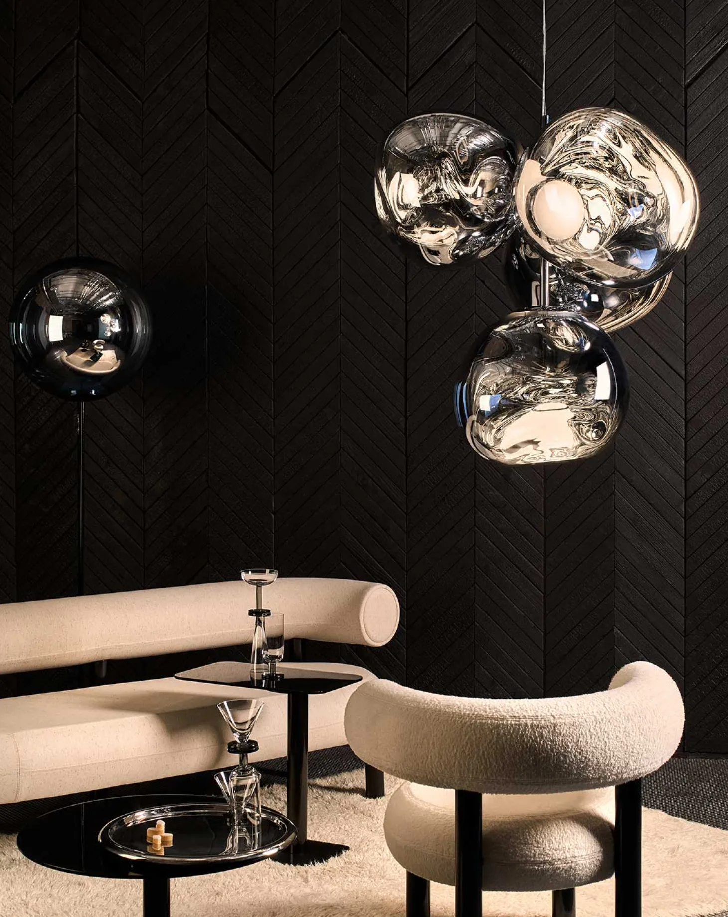 Melt Taklampa Medium Silver