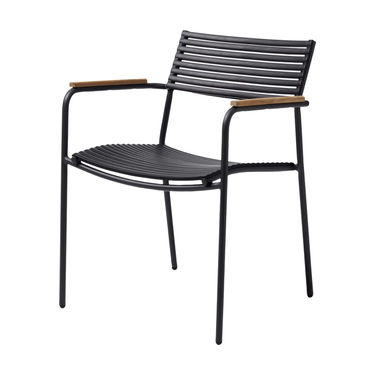 Mood Air Trädgårdsstol i Teak och Aluminium med Armstöd Antracit