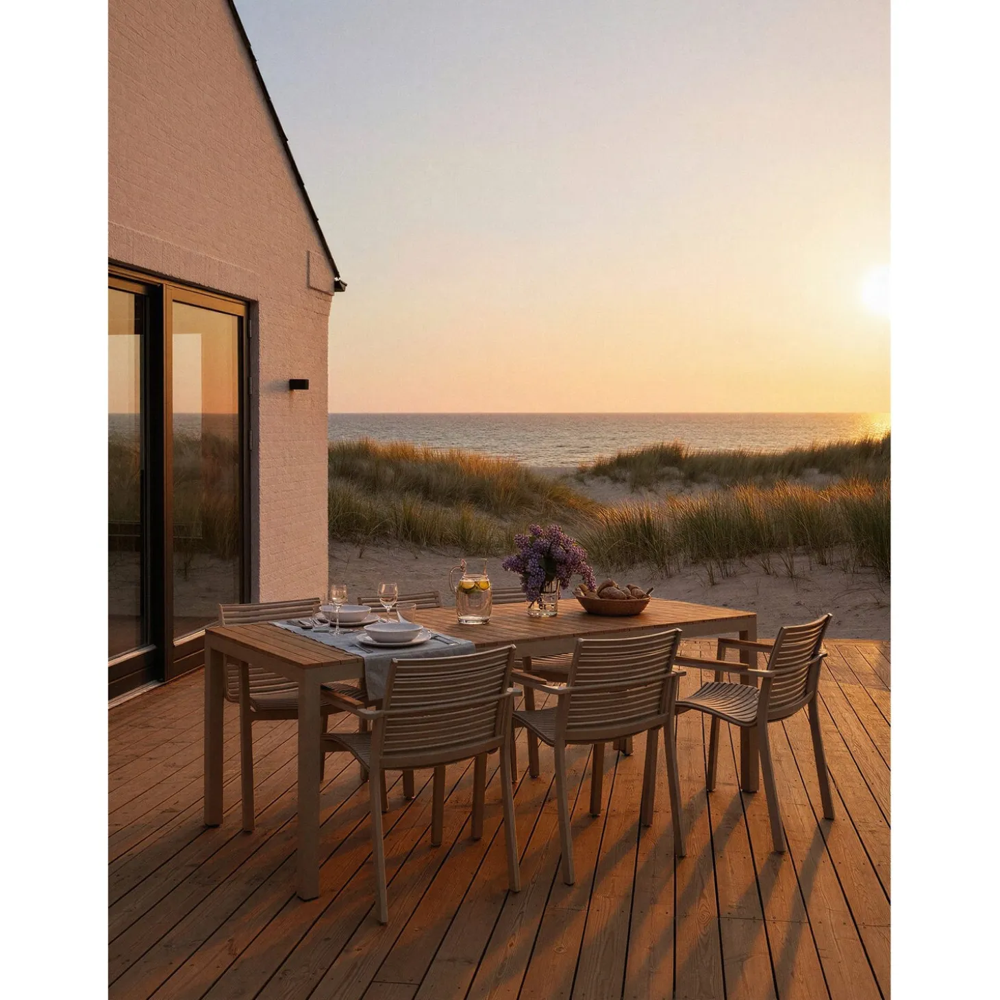 Mood Extreme bord 208x100 cm Sandy Grey/Teak