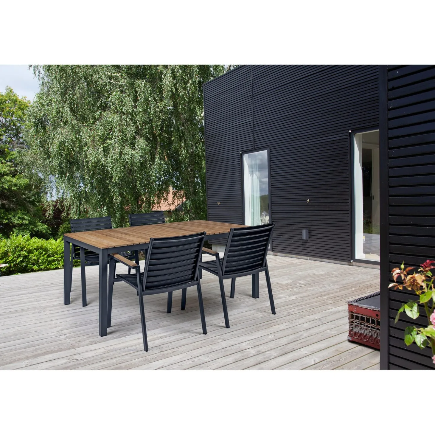Mood Extreme Trädgårdsbord i Teak/Antracit Aluminium 167x100 cm