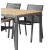 Mood/Mood Extreme Trädgårdsmöbelset i Teak och Aluminium Antracit 167 cm + 4 stolar