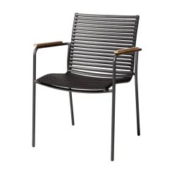 Mood Trädgårdsstol i Teak och Aluminium Svart