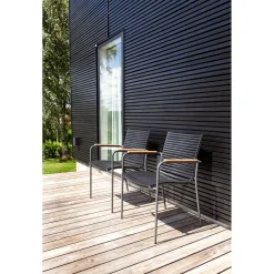 Mood Trädgårdsstol i Teak och Aluminium Svart