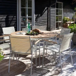 Mood Trädgårdsstol i Teak och Aluminium Vit