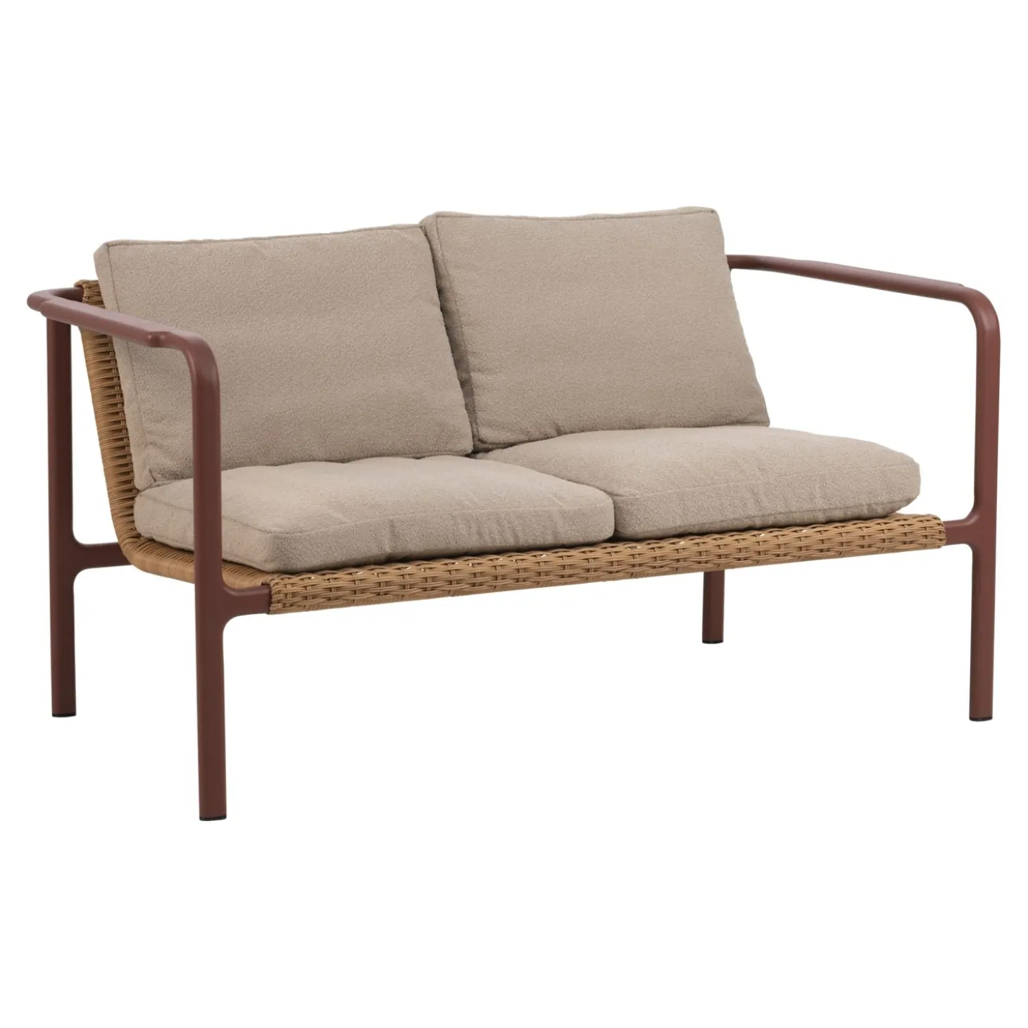 Motty 2-sits Soffa 140x76 cm Zin Red/Teddy Beige