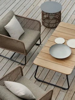 Nolli Soffbord 140x70 cm Svart/Teak