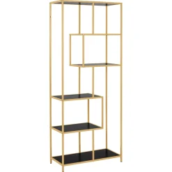 Notting Hill Bokhylla Asymmetrisk 185x77x35 cm Mässing