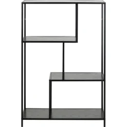 Notting Hill Bokhylla Asymmetrisk 114x77x35 cm Svart Ask