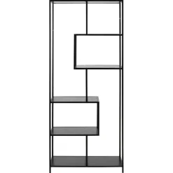 Notting Hill Bokhylla Asymmetrisk 185x77x35 cm Svart Ask
