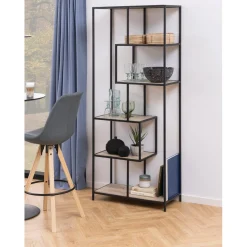 Notting Hill Bokhylla Asymmetrisk 185x77x35 cm Vitpigmenterad