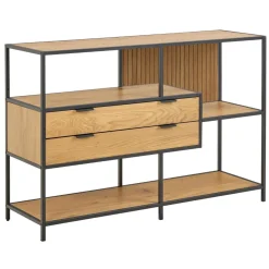 Notting Hill Bokhylla med 2 Lådor 78x114x35 cm Ek