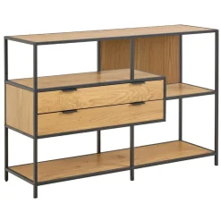 Notting Hill Bokhylla med 2 Lådor 78x114x35 cm Ek