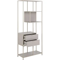 Notting Hill Bokhylla med 2 Lådor 185x77x35 cm Grå