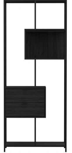 Notting Hill Bokhylla med 2 Lådor 185x77x35 cm Svart