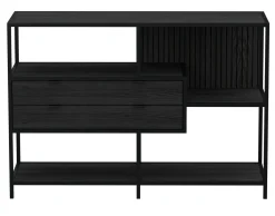 Notting Hill Bokhylla med 2 Lådor 78x114x35 cm Svart