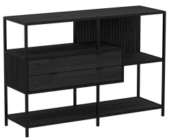 Notting Hill Bokhylla med 2 Lådor 78x114x35 cm Svart