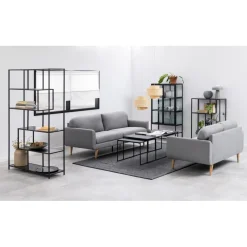 Notting Hill Bokhylla 185x114x35 cm Svart Ask
