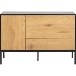 Notting Hill Sideboard 3 lådor 120x40x82 cm Svart/Ek