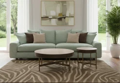 Novum Satsbord 90/55 cm Rund Brun / Bronz / Keramisk Travertin