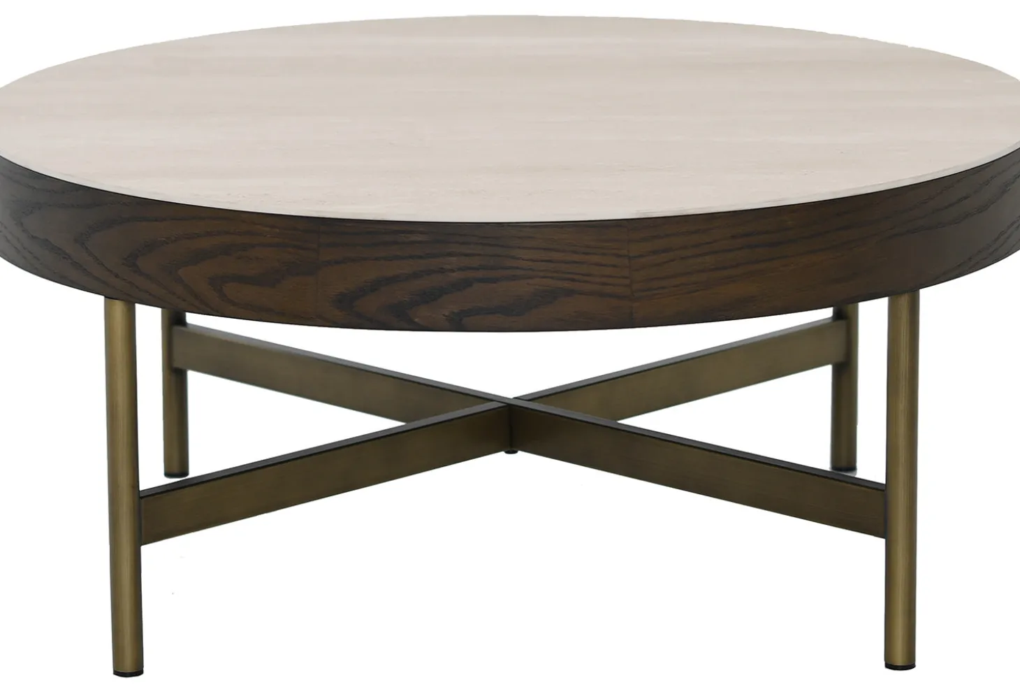 Novum Satsbord 90/55 cm Rund Brun / Bronz / Keramisk Travertin