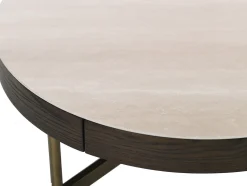 Novum Soffbord 90 cm Rund Brun / Bronz / Keramisk Travertin