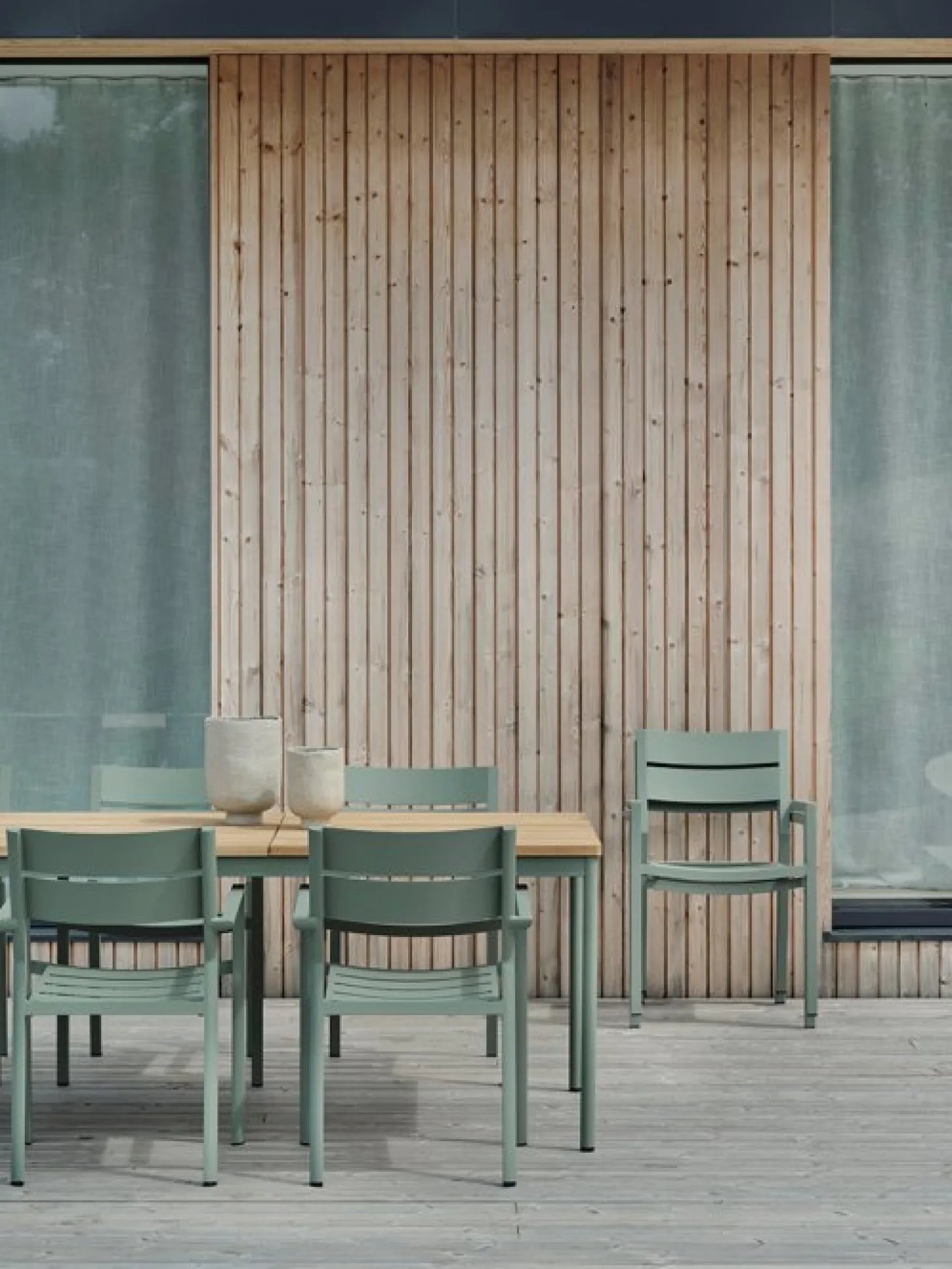 Nox Bord 240x90 cm Grön / Teak