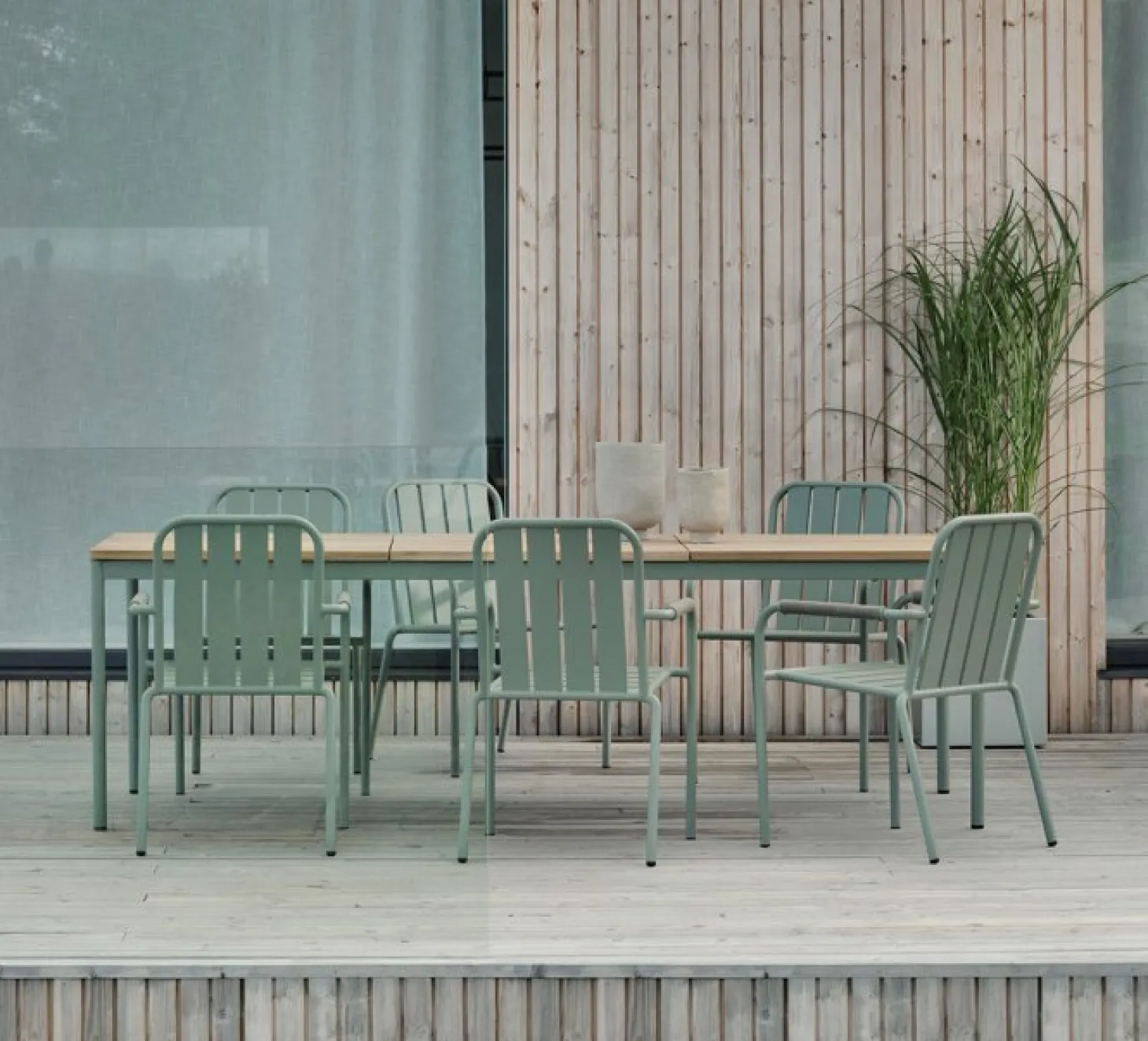 Nox Bord 240x90 cm Grön / Teak