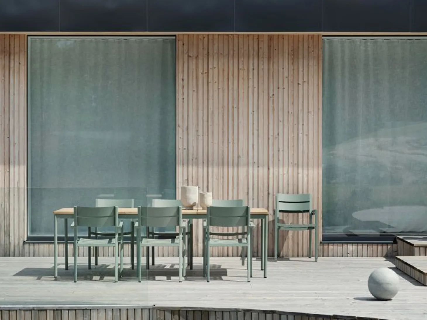 Nox Bord 240x90 cm Grön / Teak