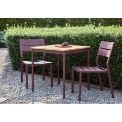 Nox Cafébord Zin Red/Bambu, 69x69 cm