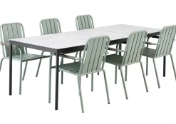 Nox Matgrupp 240x90 cm ink 6st Innes Karmstolar Dusty Green