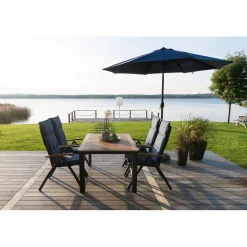 Nydala Utebord 96x150/200 cm Svart/Teak