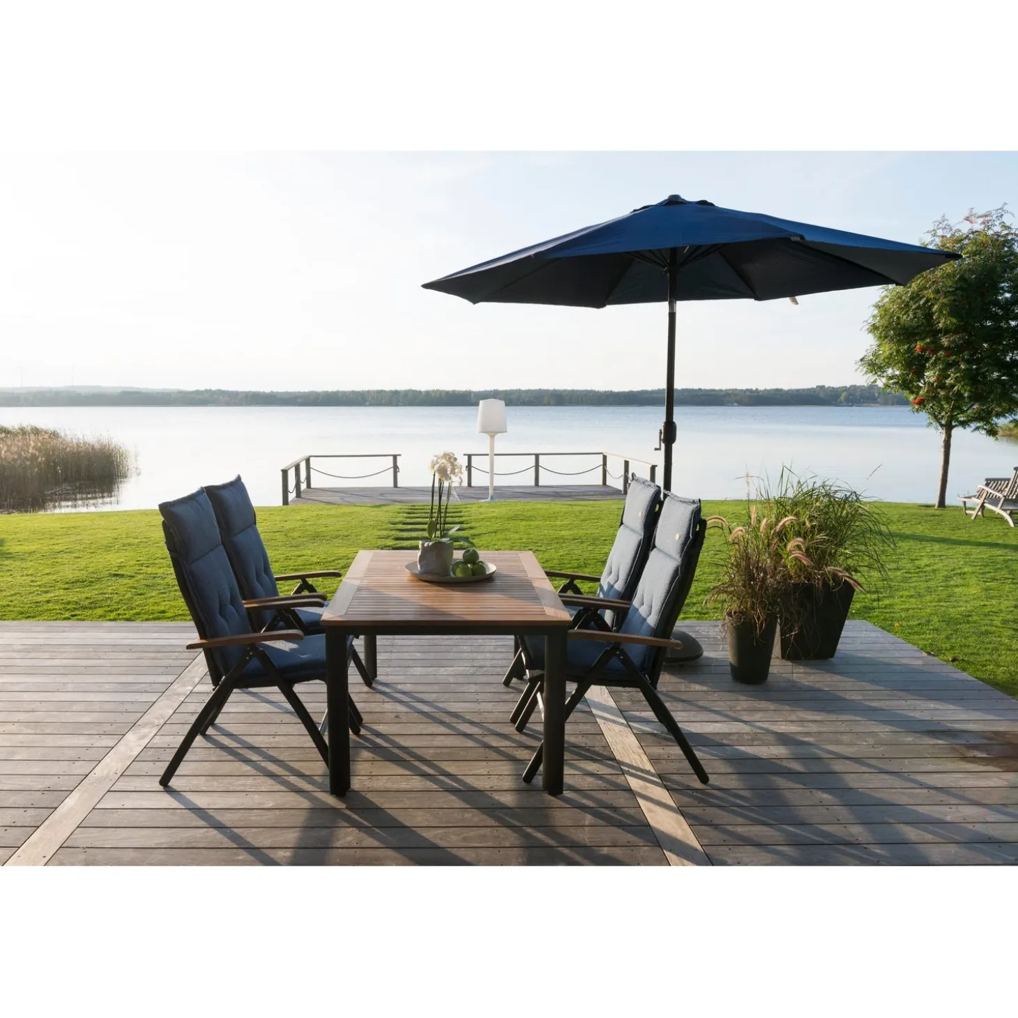 Nydala Utebord 96x150/200 cm Svart/Teak