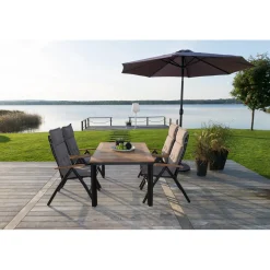 Nydala Utebord 96x150/200 cm Svart/Teak