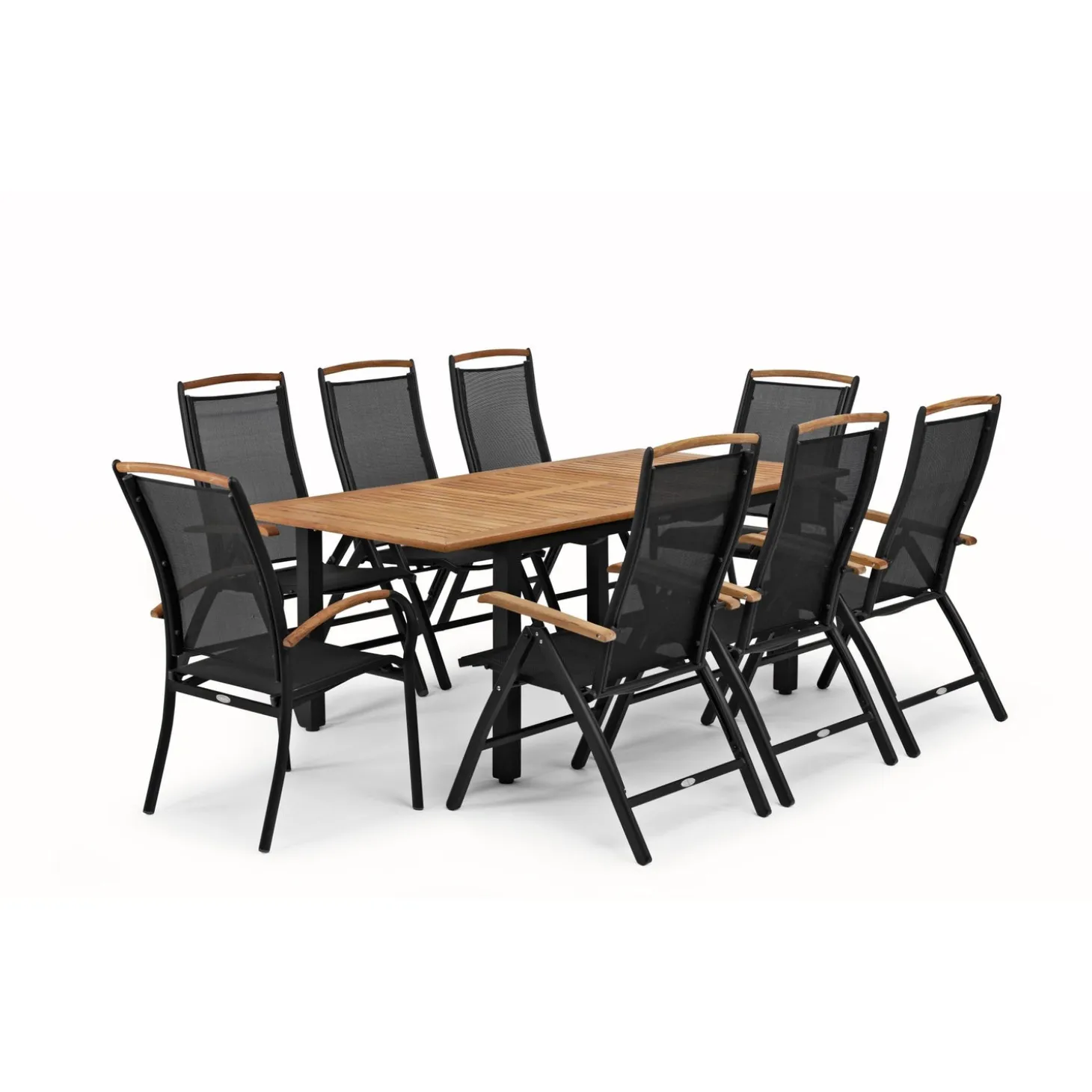 Nydala Utebord 96x150/200 cm Svart/Teak